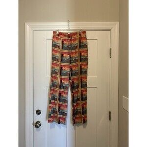 C&C California Maui Beach Linen Pants Size Medium Drawstring Elastic Waist Boho